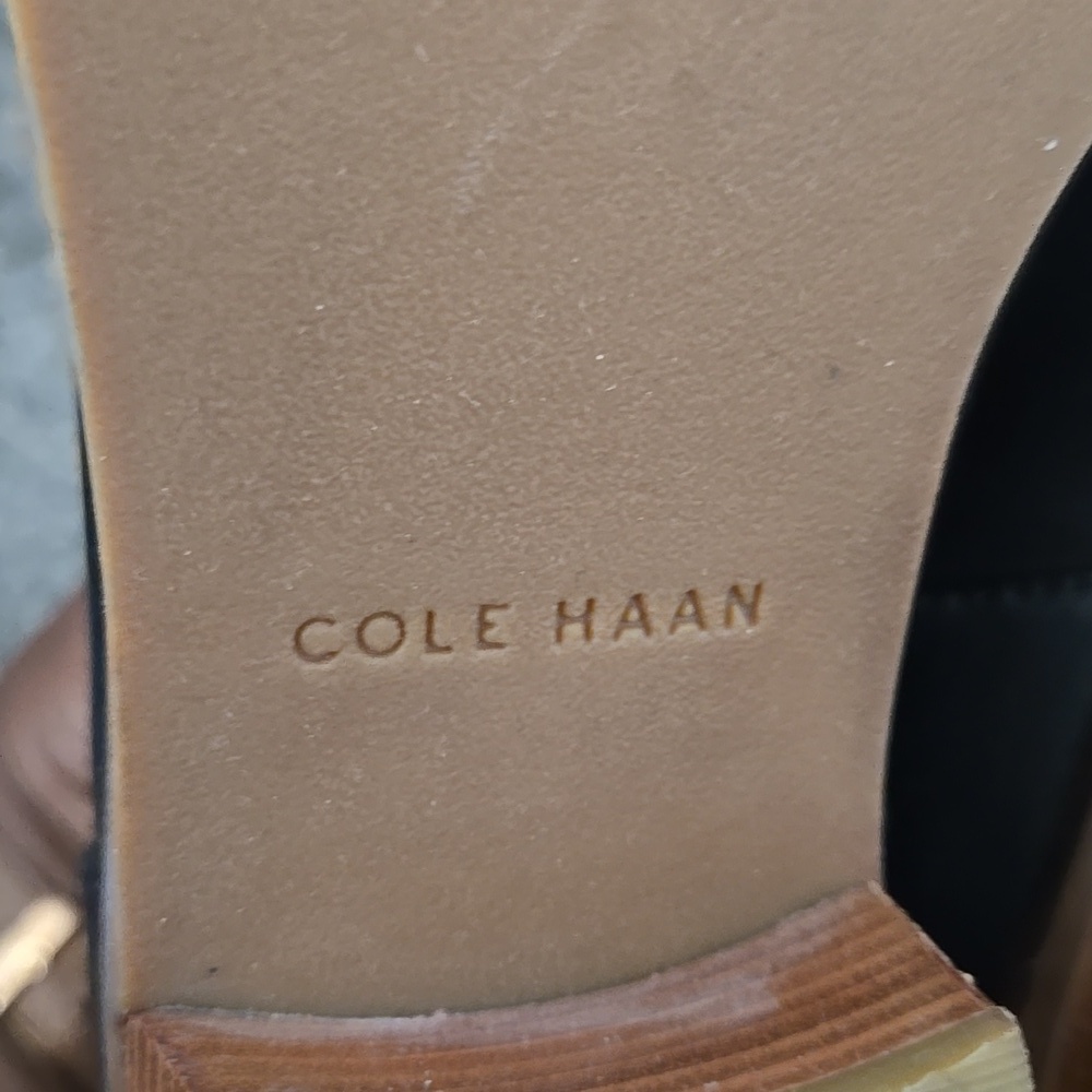 Cole Haan Black Ankle Booties with Stack Heel Size 7.5B - Picture 11 of 11